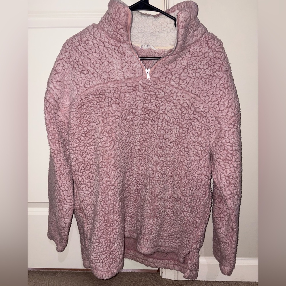 Cozy Pink Sherpa Pullover